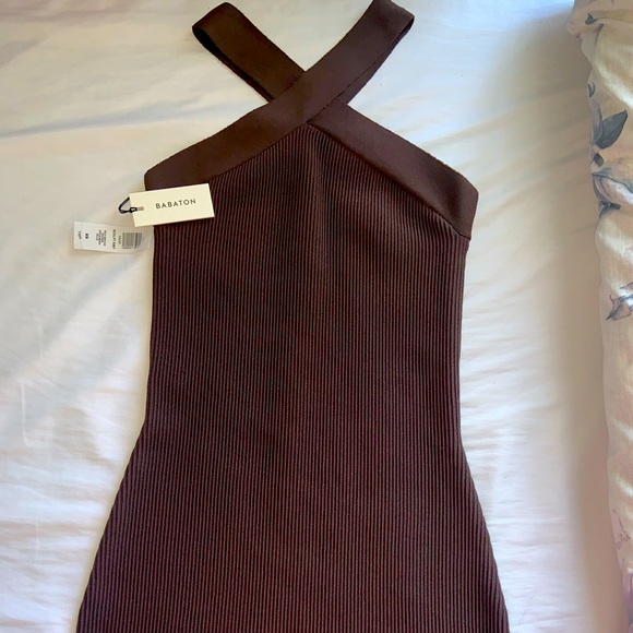 Aritzia dress mini, sculpt knit, Rich Mocha colour. size MEDIUM/SIZE 4/6 - Picture 1 of 3